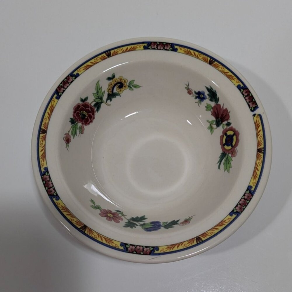 Syracuse China Dewitt Clinton Pilgrim 6.5" Rim Cereal Bowl Floral Vintage USA